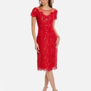 Rene Ruiz Lace Dress in Hot Red Size 2